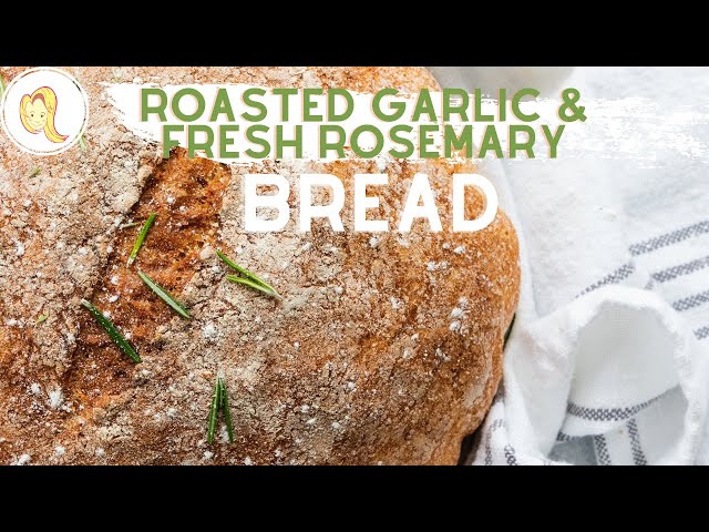 Quick and Easy Roasted Garlic & Fresh Rosemary Dutch Oven Bread