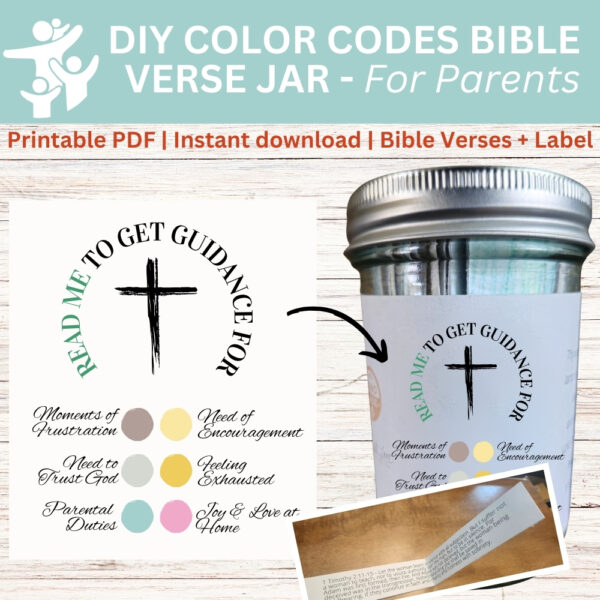 DIY Bible Verse Jar for Parents - Color Coded Bible Verses for Parents